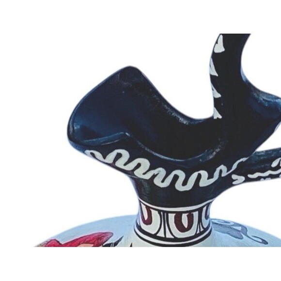 Greece Terra Cotta Hand Painted Ewer Vase Nude Man Angel 7.75” **READ** - Picture 7 of 10